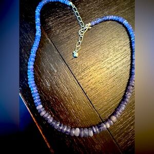 Jay King 925 Silver Tanzanite faceted beaded necklace.